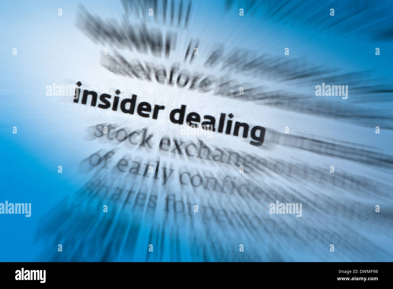 Abuso di informazioni privilegiate Foto Stock