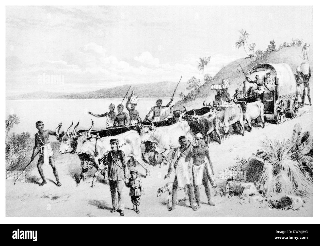 Arrivo al LAGO Ngami Foto Stock