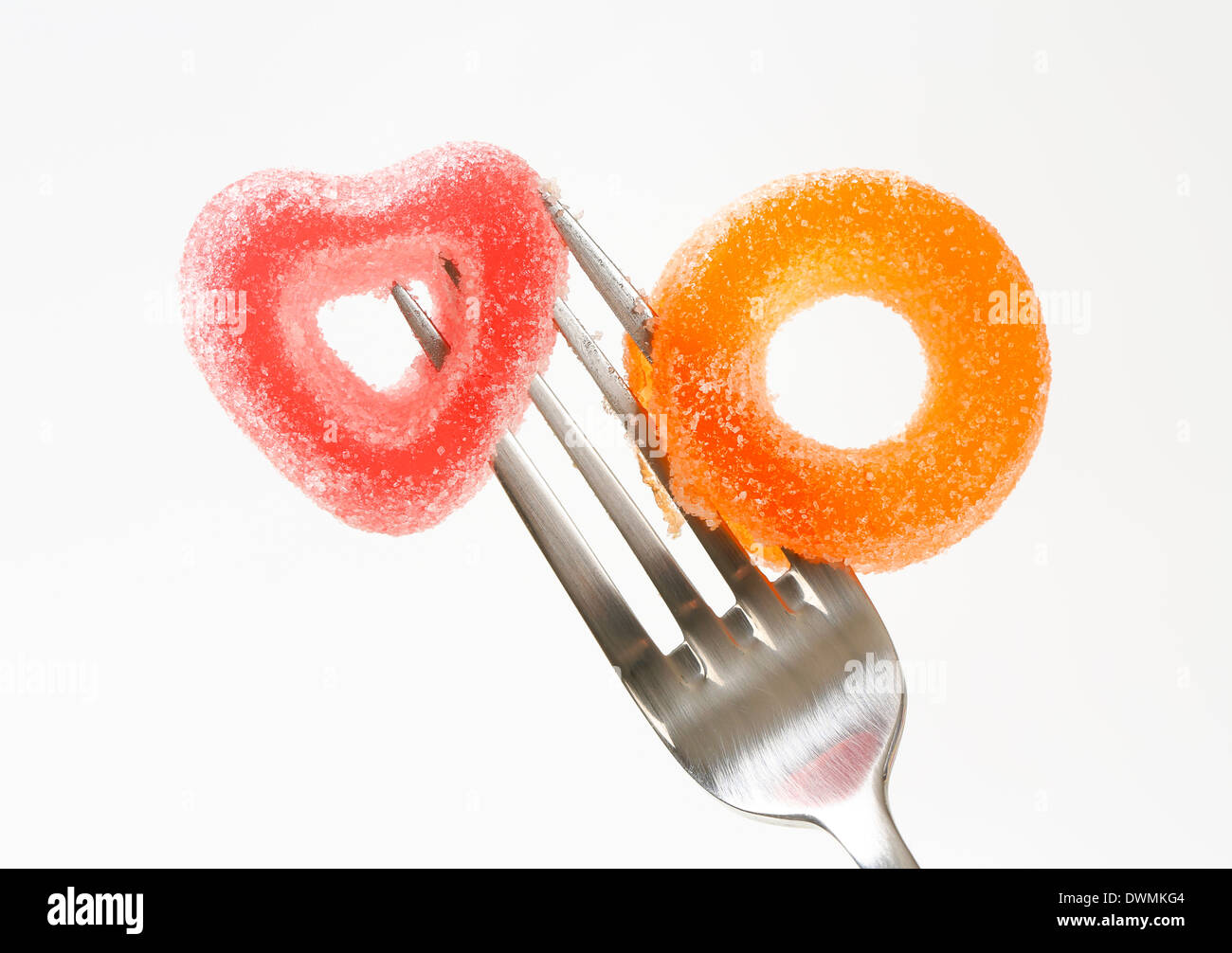 Aromatizzati alla frutta caramella di gelatina rivestite di zucchero Foto Stock