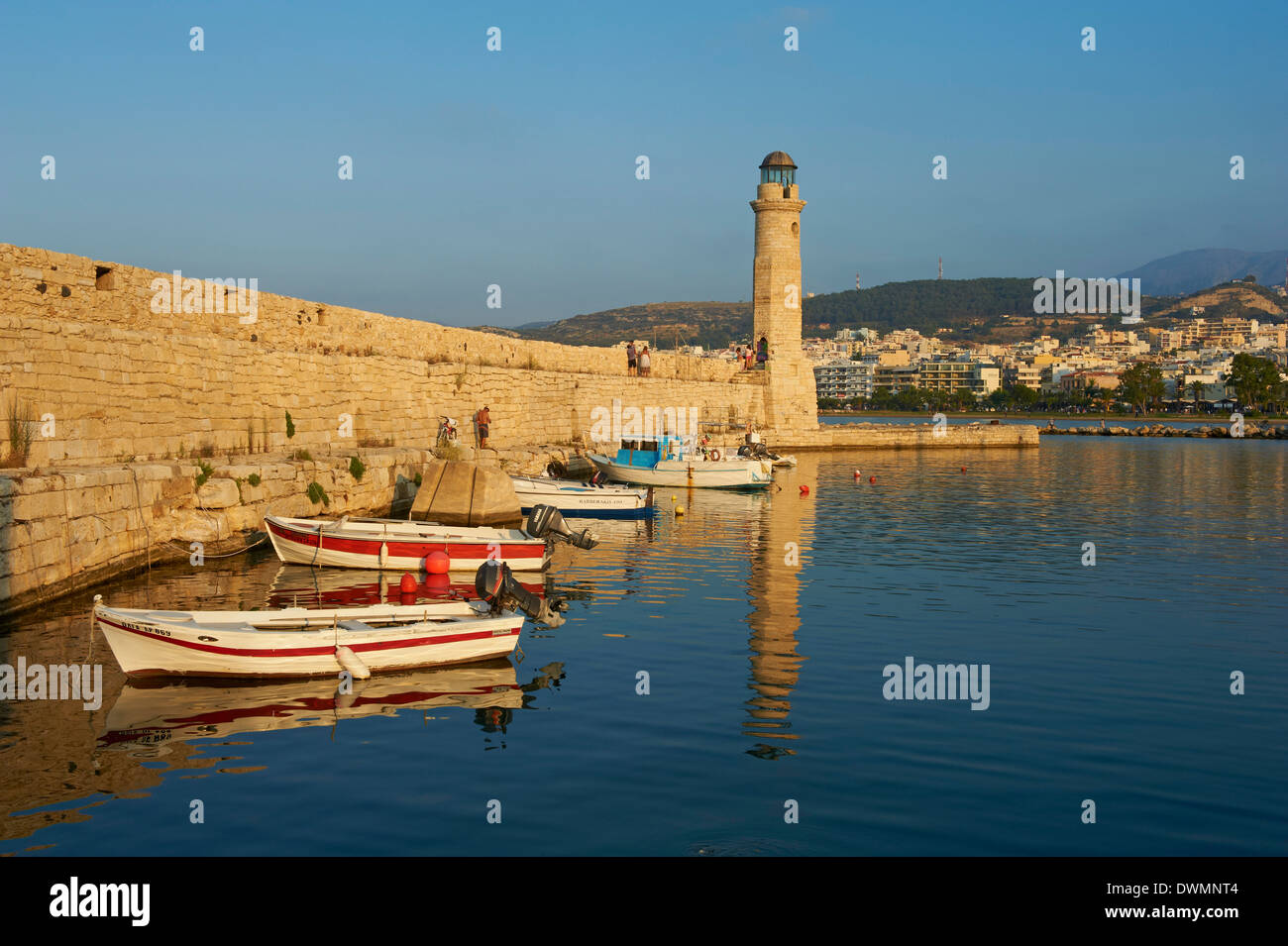 Porto veneziano di Rethymnon, Creta, Isole Greche, Grecia, Europa Foto Stock