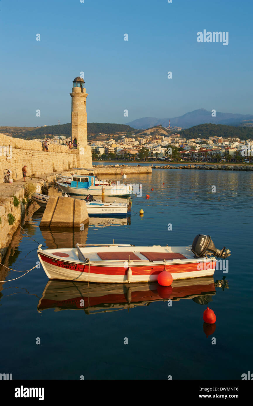 Porto veneziano di Rethymnon, Creta, Isole Greche, Grecia, Europa Foto Stock