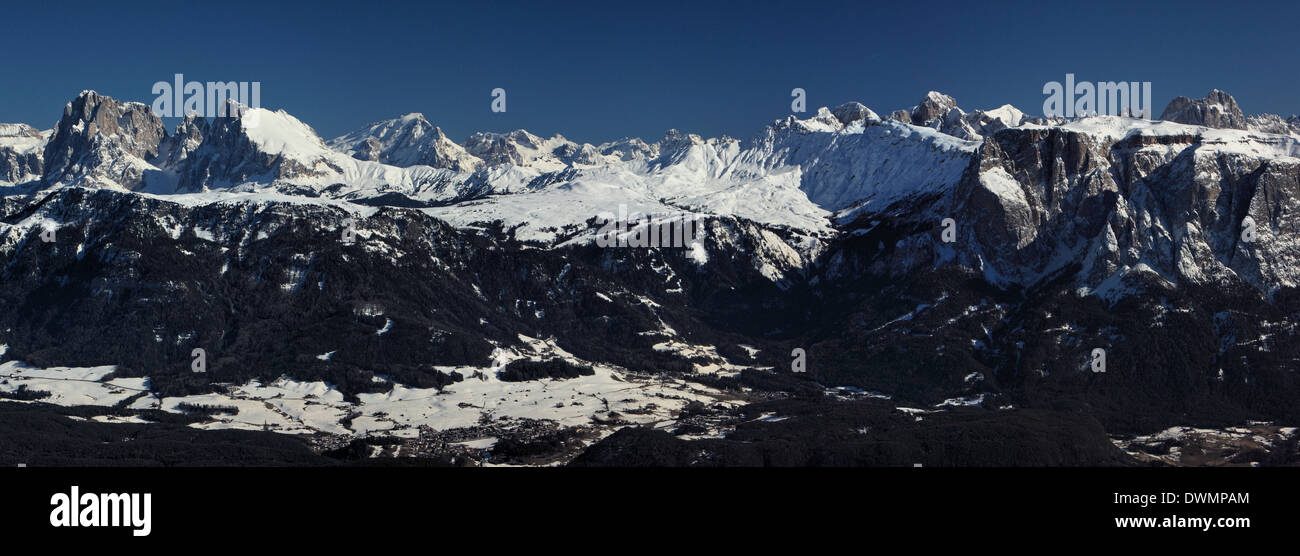 Alpe di Siusi / Alpe di Siusi, Vista panoramica dal Corno del Renon / Corno del Renon Foto Stock