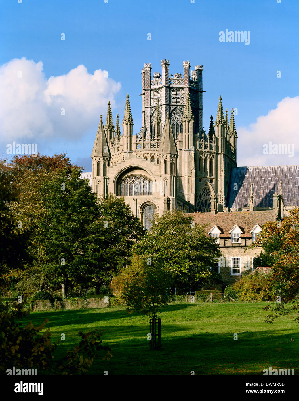 Lanterna ottagonale torre sulla Cattedrale di Ely Cambridgeshire Foto Stock