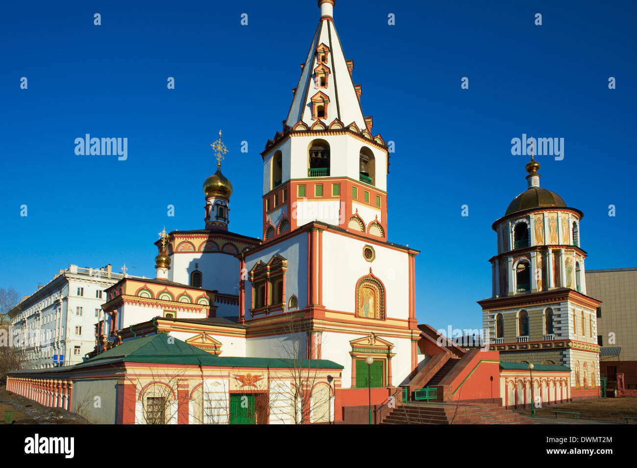 Epifania cattedrale, Irkutsk, Siberia, Russia, Eurasia Foto Stock