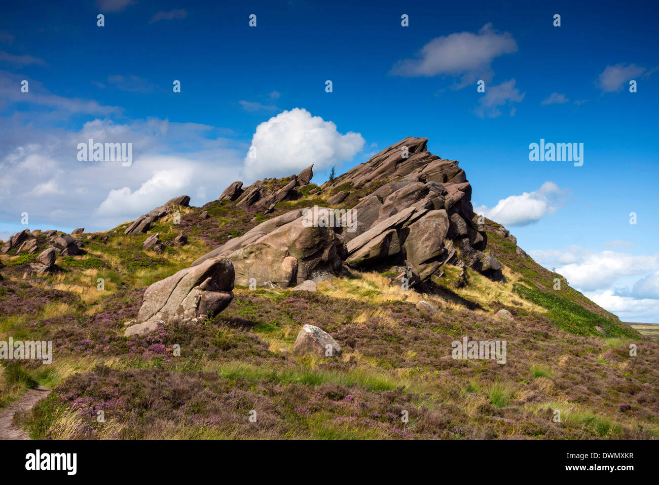 Gritstone scogliere, Ramshaw rocce, Staffordshire, Peak District Foto Stock