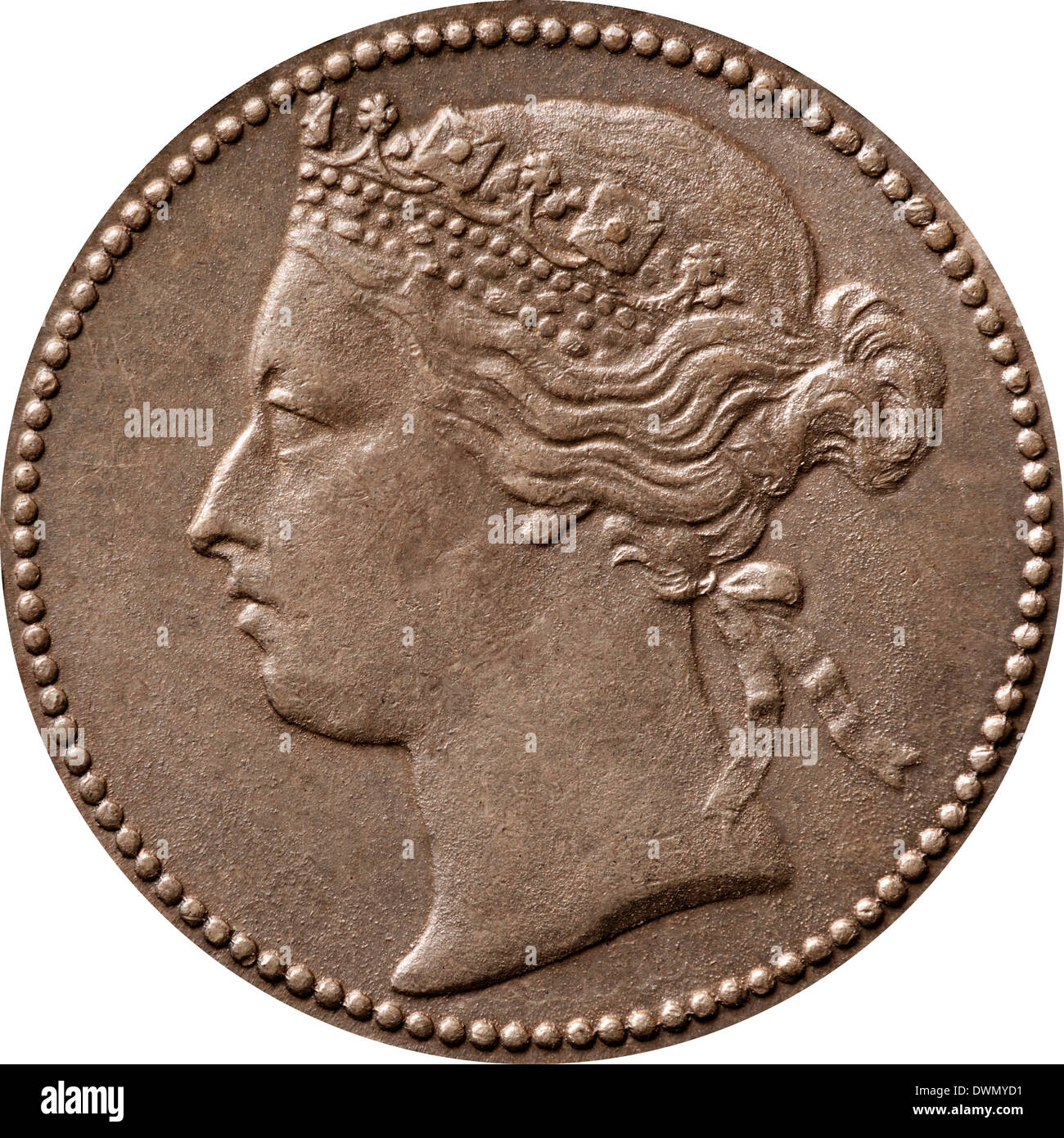 Ritratto della regina Victoria, da 1 cent, Canada, 1882 Foto Stock