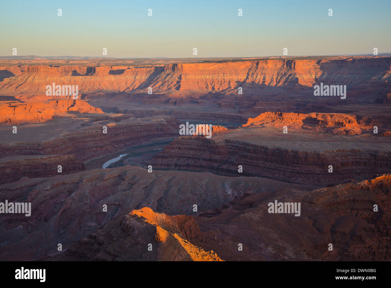 Tramonto su Dead Horse Point State Park, Utah, Stati Uniti d'America, America del Nord Foto Stock