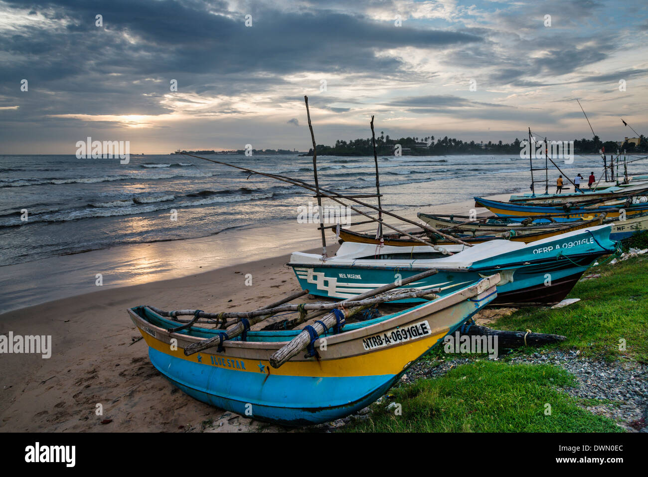 Barche da pesca a Galle Sri Lanka Foto Stock