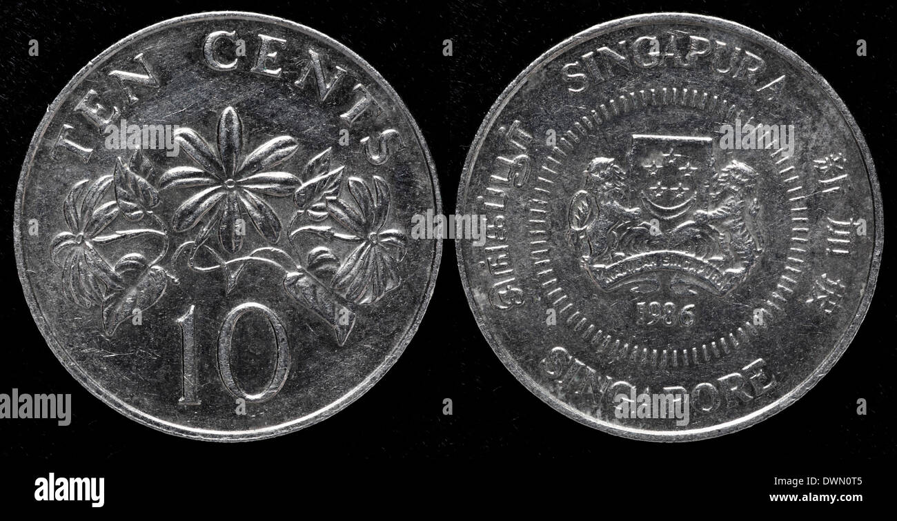 10 centesimi moneta, Singapore, 1986 Foto Stock