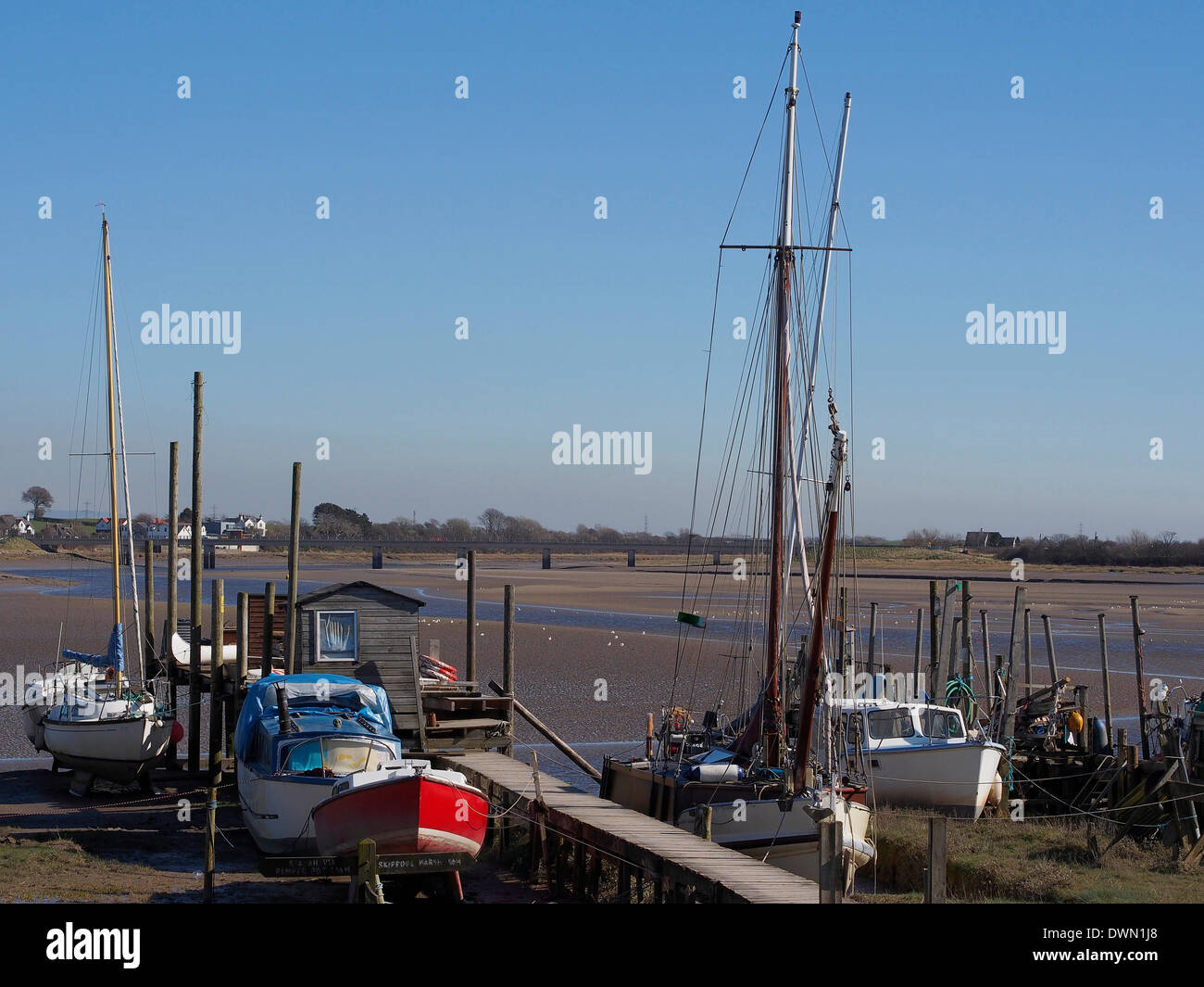 Skippool Creek, Lancashire, Regno Unito. Undicesimo Marzo 2014. Bella primavera meteo a Skippool Creek oggi. Credit: Sue Burton/Alamy Live News Foto Stock