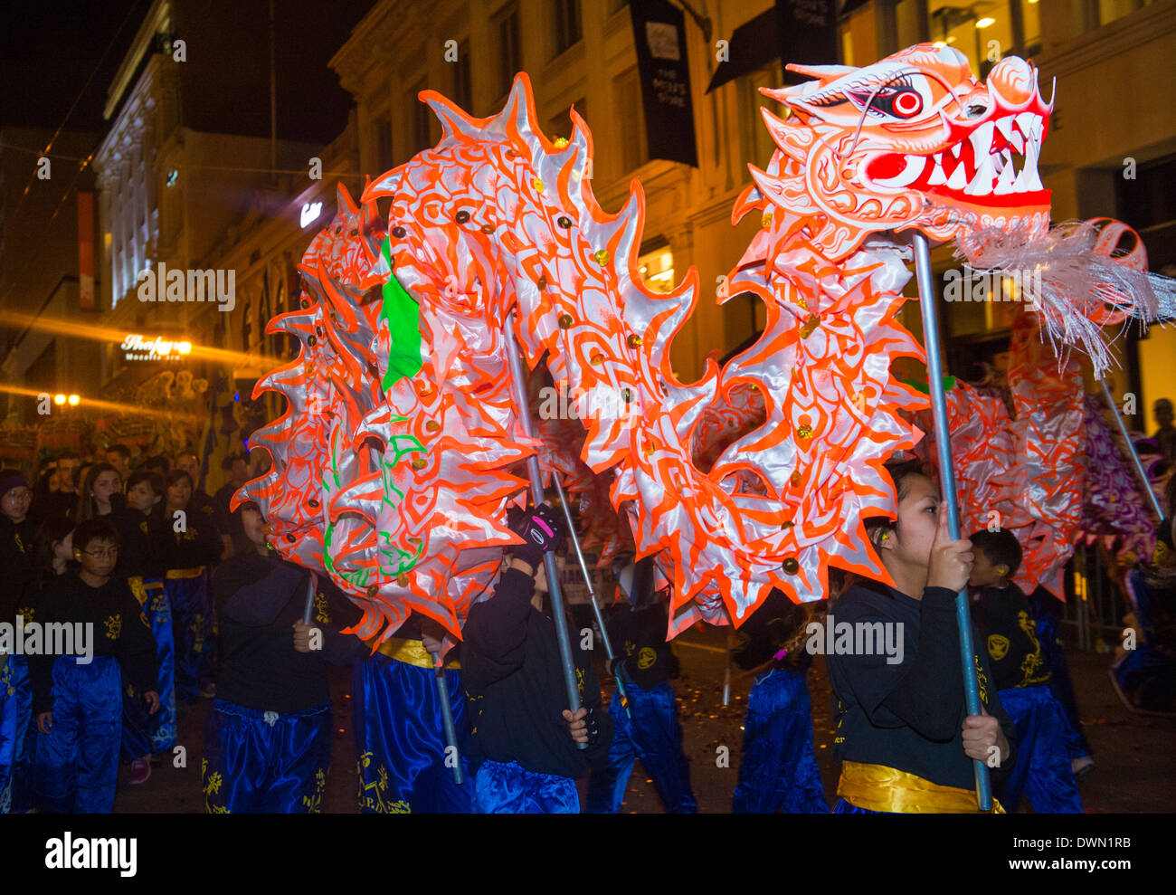 Un non ben identificato i partecipanti al nuovo anno cinese Parade di San Francisco , California Foto Stock