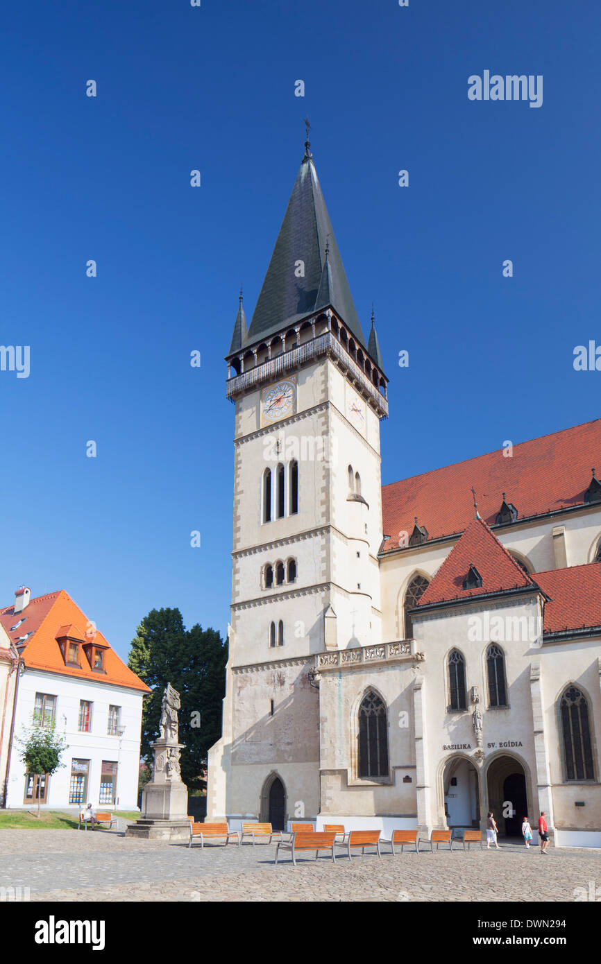 Basilica di San Egidio in Piazza Radnicne, Bardejov, Sito Patrimonio Mondiale dell'UNESCO, la regione di Presov, Slovacchia, Europa Foto Stock