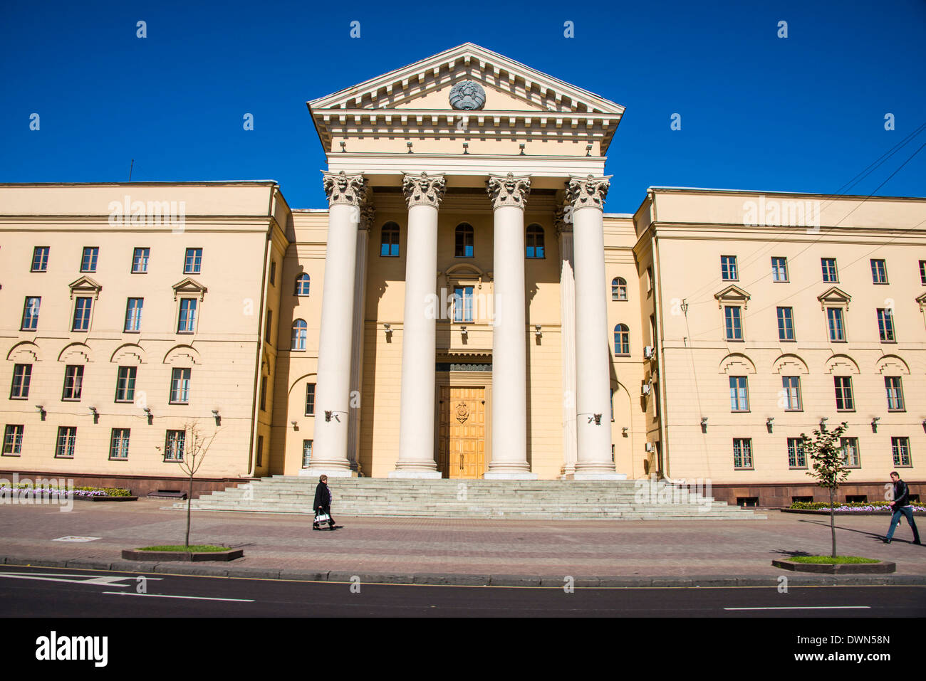 Palazzo del Governo di Minsk, Bielorussia, Europa Foto Stock