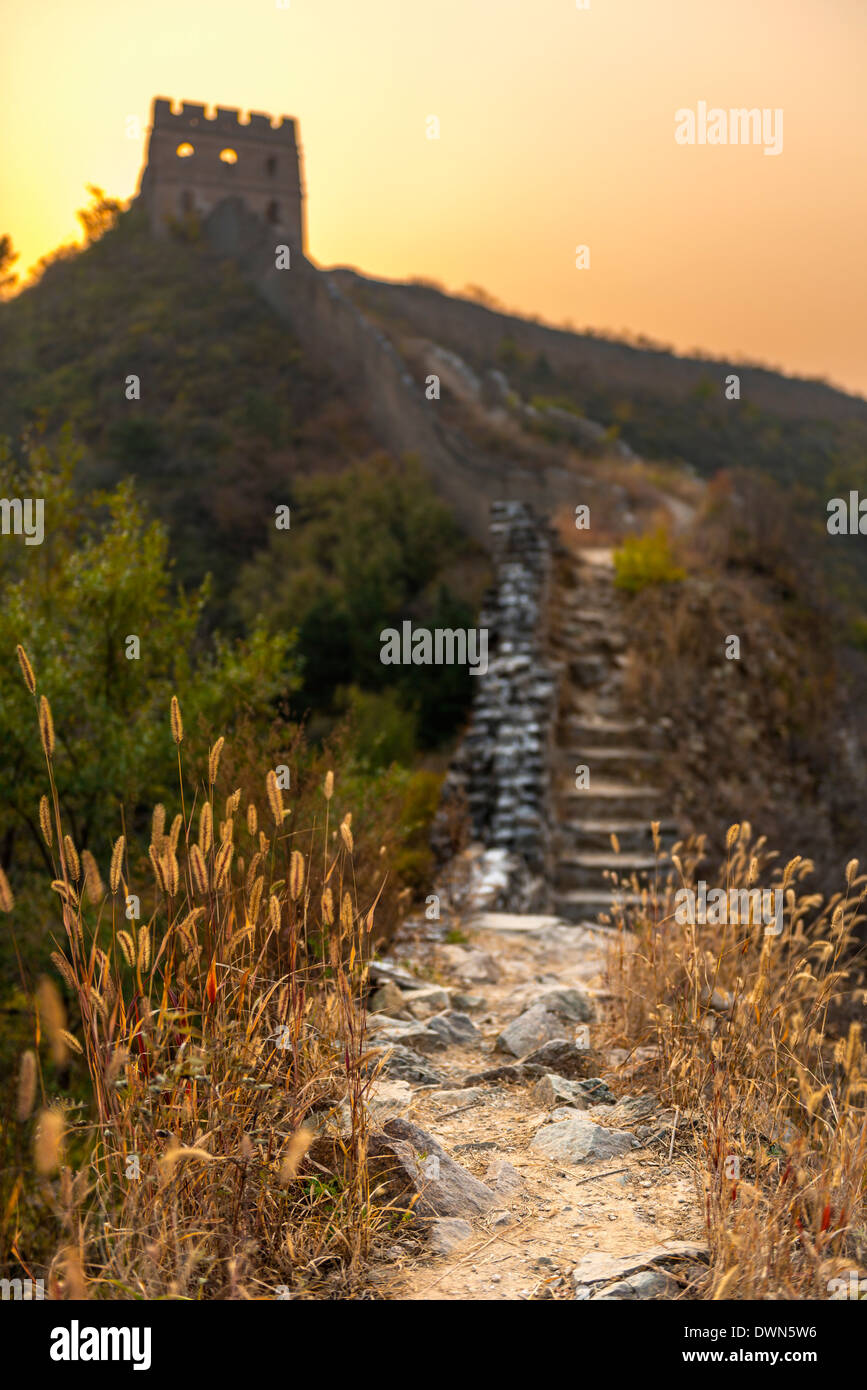 Gubeikou a Jinshanling sezione della Grande Muraglia Cinese, sito UNESCO, Contea di Miyun, Municipalità di Pechino, Cina Foto Stock