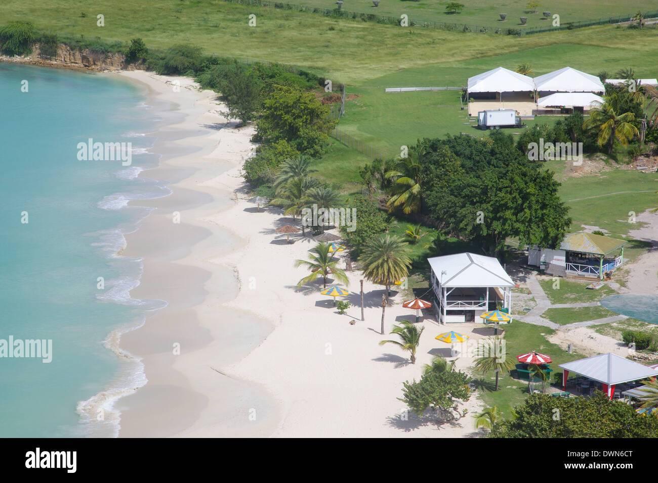 Vista di Fort James Beach, Antigua, Isole Sottovento, West Indies, dei Caraibi e America centrale Foto Stock