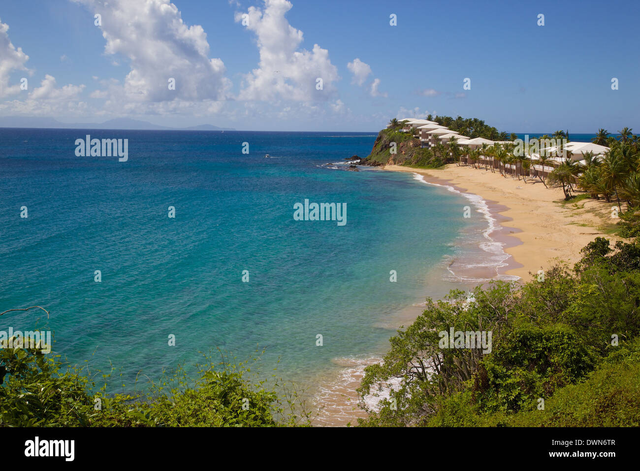 Grace Bay e la spiaggia, Santa Maria, Antigua, Isole Sottovento, West Indies, dei Caraibi e America centrale Foto Stock