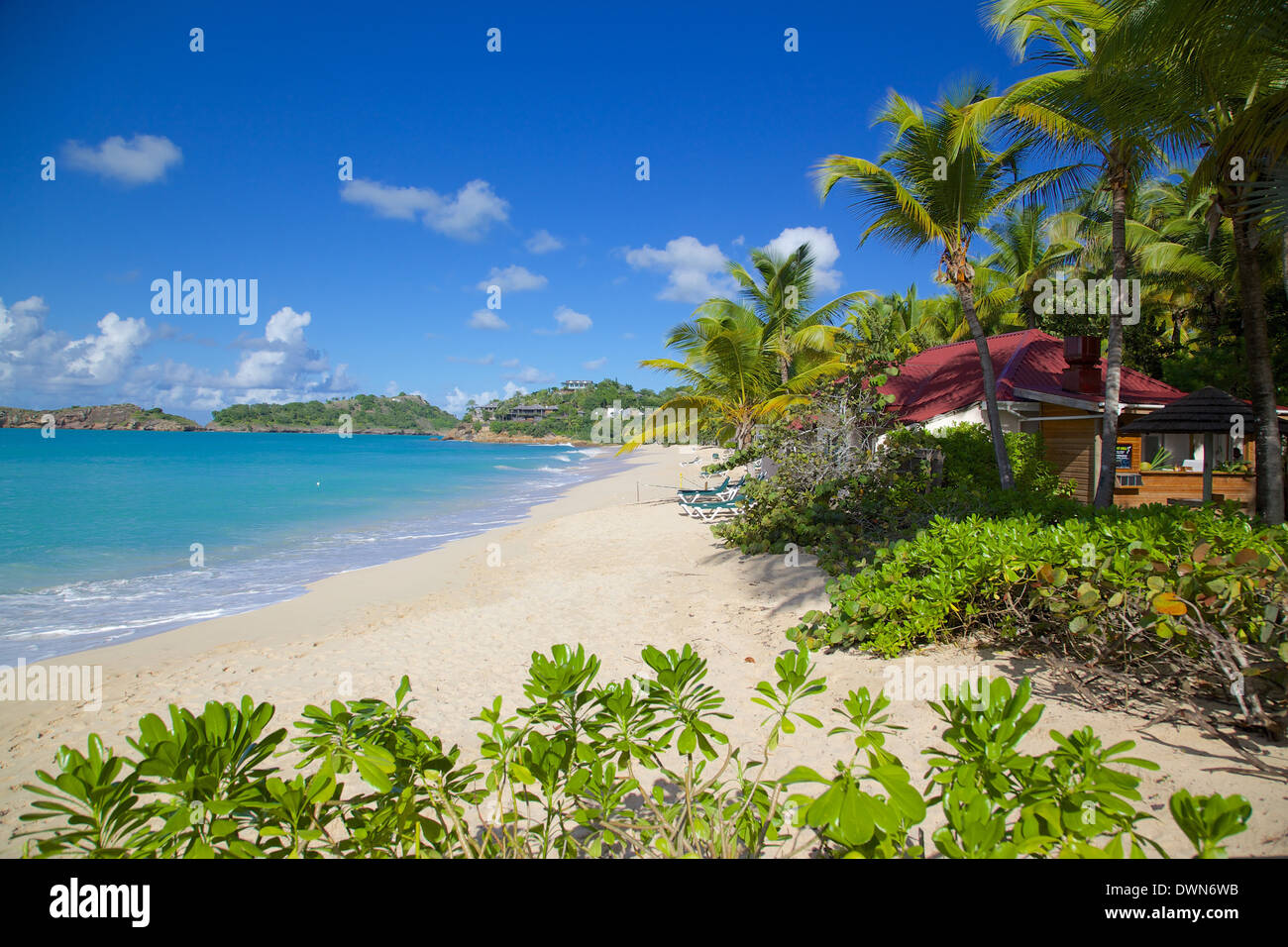 Galley Bay e la spiaggia, St. Johns, Antigua, Isole Sottovento, West Indies, dei Caraibi e America centrale Foto Stock