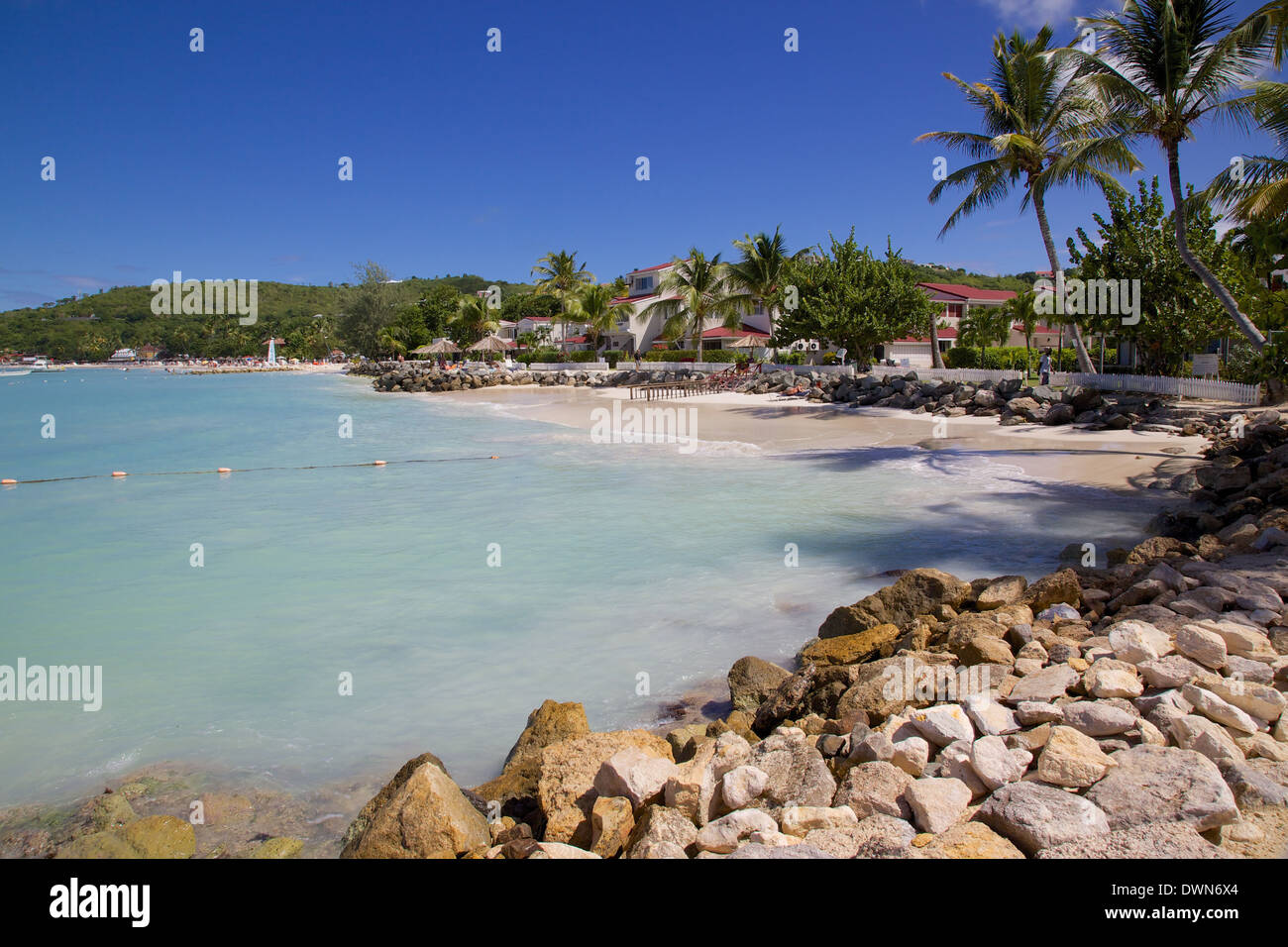 Dickenson Bay, St. Georges, Antigua, Isole Sottovento, West Indies, dei Caraibi e America centrale Foto Stock
