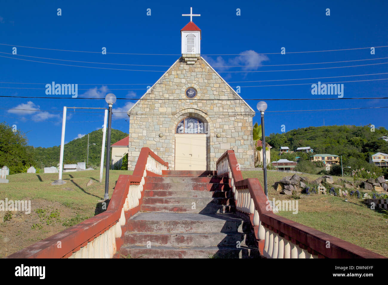 La Madonna della Valle della Chiesa Anglicana, Bolans, Santa Maria, Antigua, Isole Sottovento, West Indies, dei Caraibi e America centrale Foto Stock