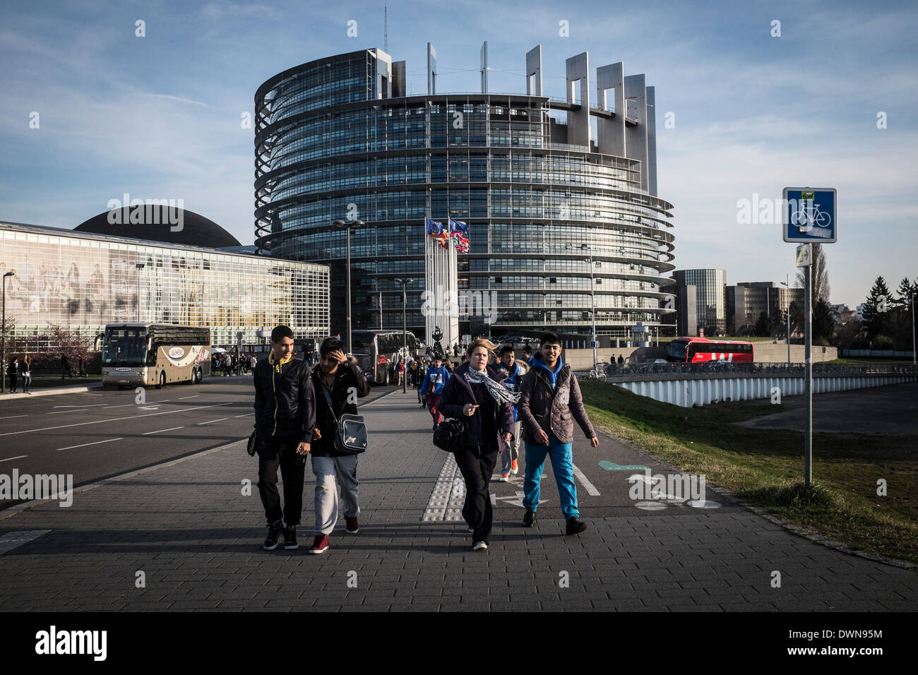 Strasburgo, BXL, Francia. Undicesimo Mar, 2014. Parlamento europeo sede edificio di Strasburgo in Francia su 11.03.2014 © Wiktor Dabkowski/ZUMAPRESS.com/Alamy Live News Foto Stock