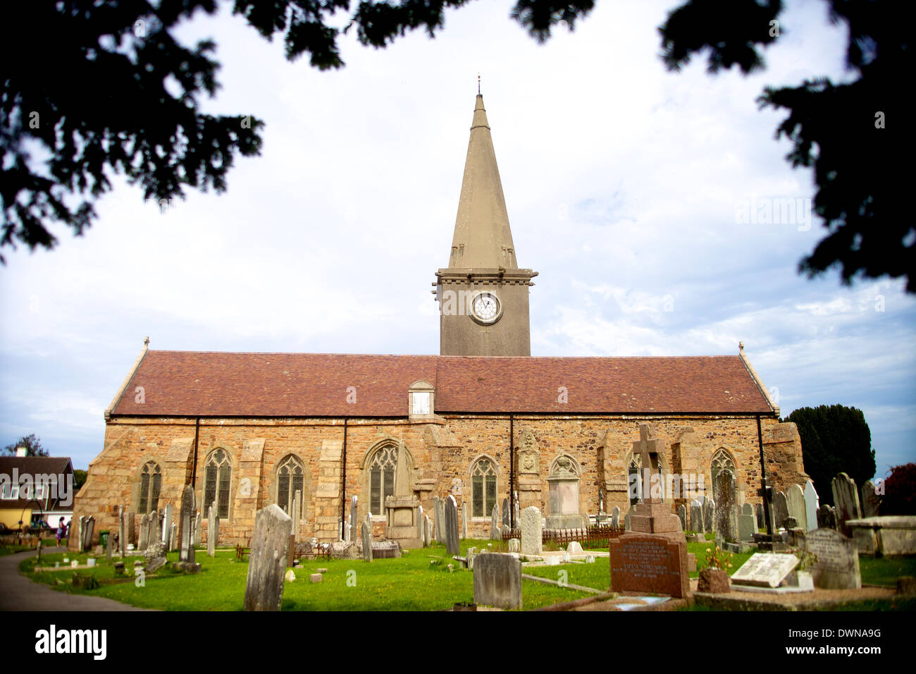 Vista esterna del St Martins chiesa in jersey, Isole del Canale Foto Stock
