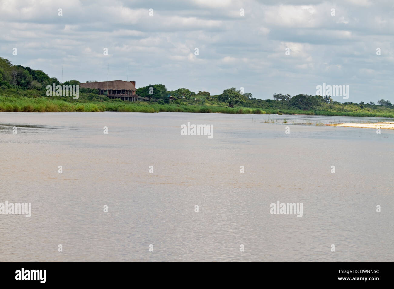 Abbassare Sabie Camp di riposo dal Fiume Sabie, Parco Nazionale Kruger Sud Africa Foto Stock