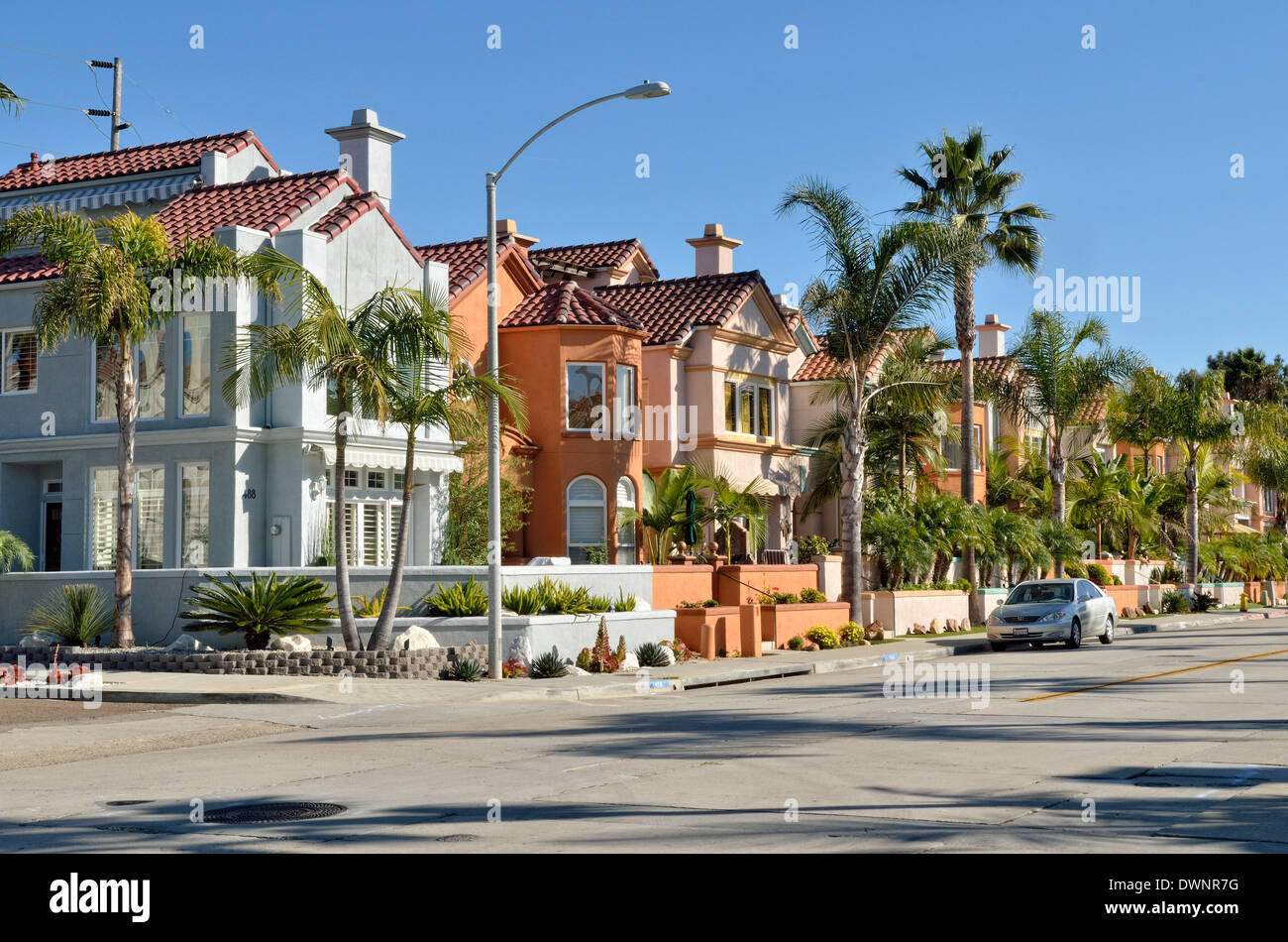 A nord di Cleveland Street, Main Street, Oceanside, California, Stati Uniti Foto Stock