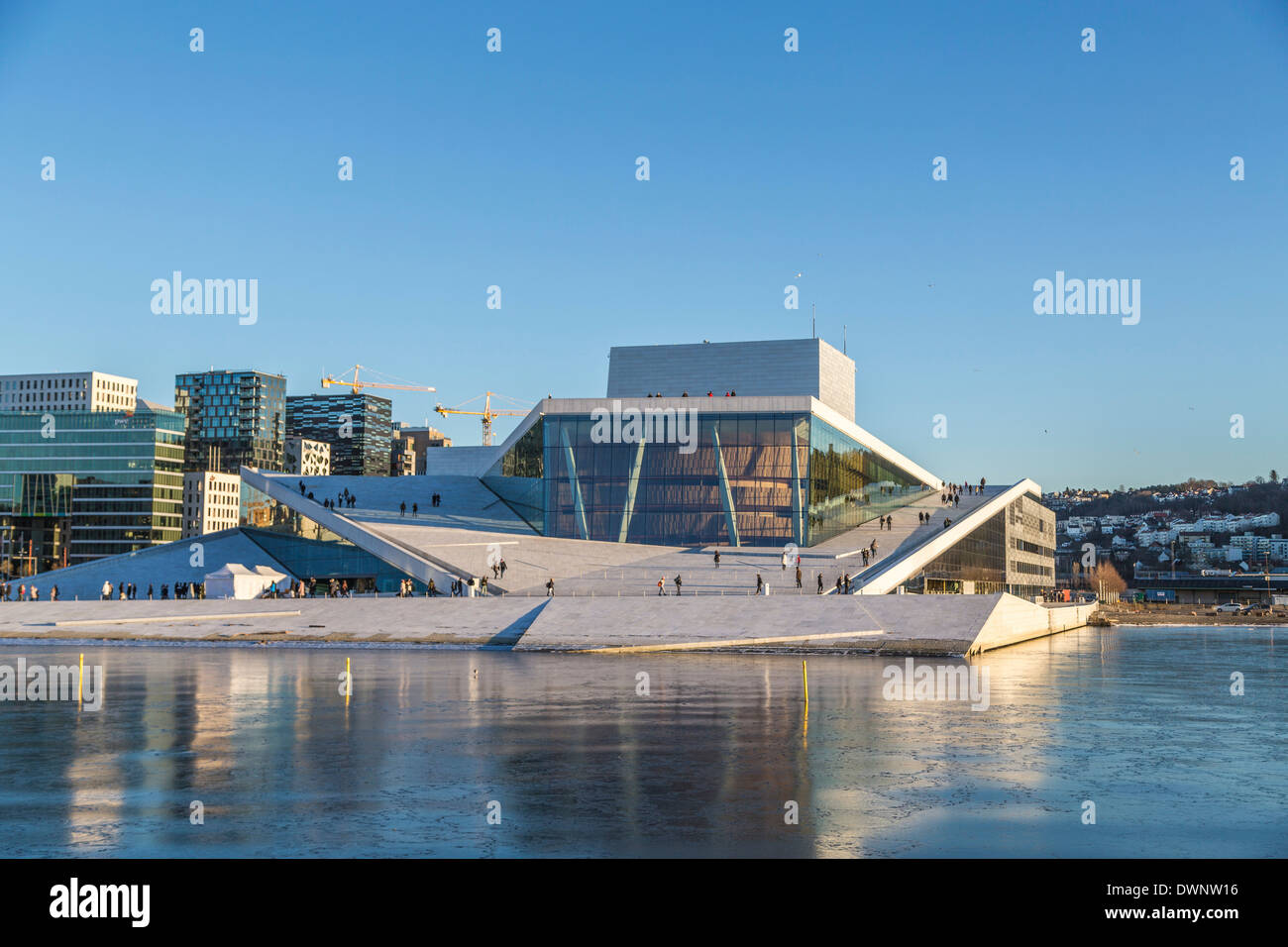Opera House, il marmo bianco di Carrara, Oslo, Norvegia Foto Stock