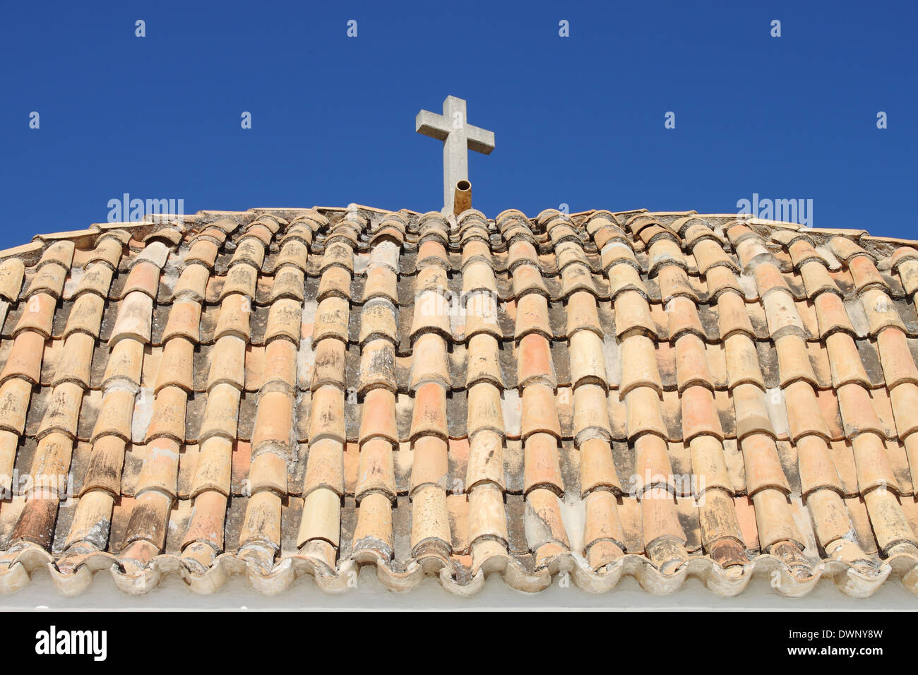 Il tetto della chiesa di Santo Domingo nella città di Ibiza, Spagna Foto Stock