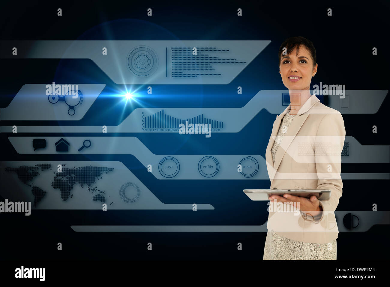 Imprenditrice azienda tablet Foto Stock