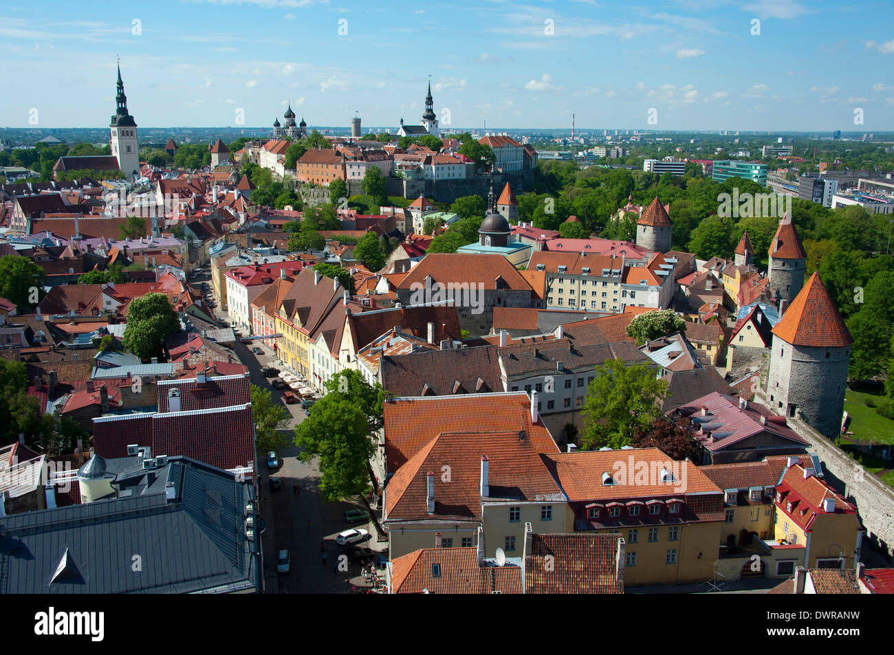 Inferiore e superiore, città di Tallinn Foto Stock