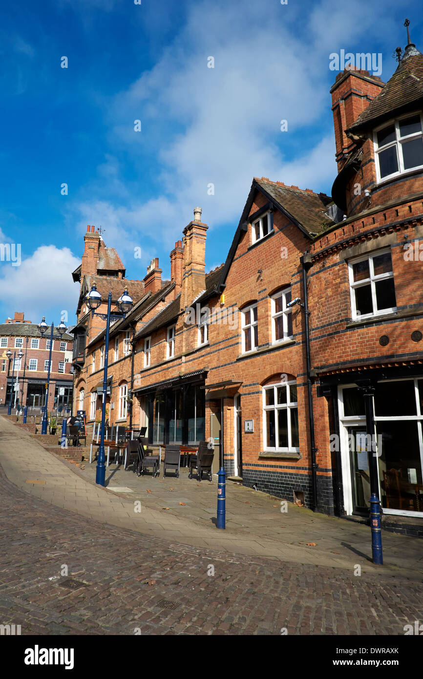 Nottingham REGNO UNITO Inghilterra caffetterie e ristoranti a Nottingham la strada del castello Foto Stock