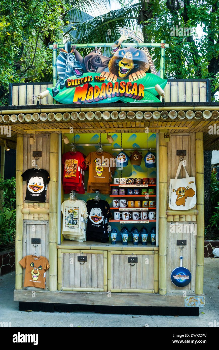 Madagascar merchandise, Universal Studios, Singapore Foto Stock