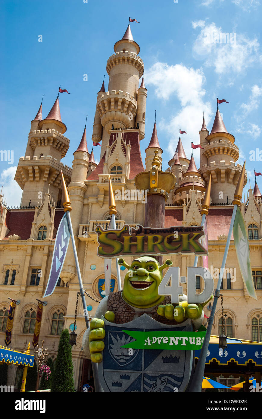 Shrek il Castello, Universal Studios, Singapore Foto Stock