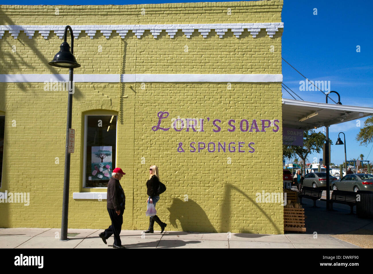 Lori Soap e spugna di negozio in Tarpon Springs, in Florida, Stati Uniti d'America. Foto Stock