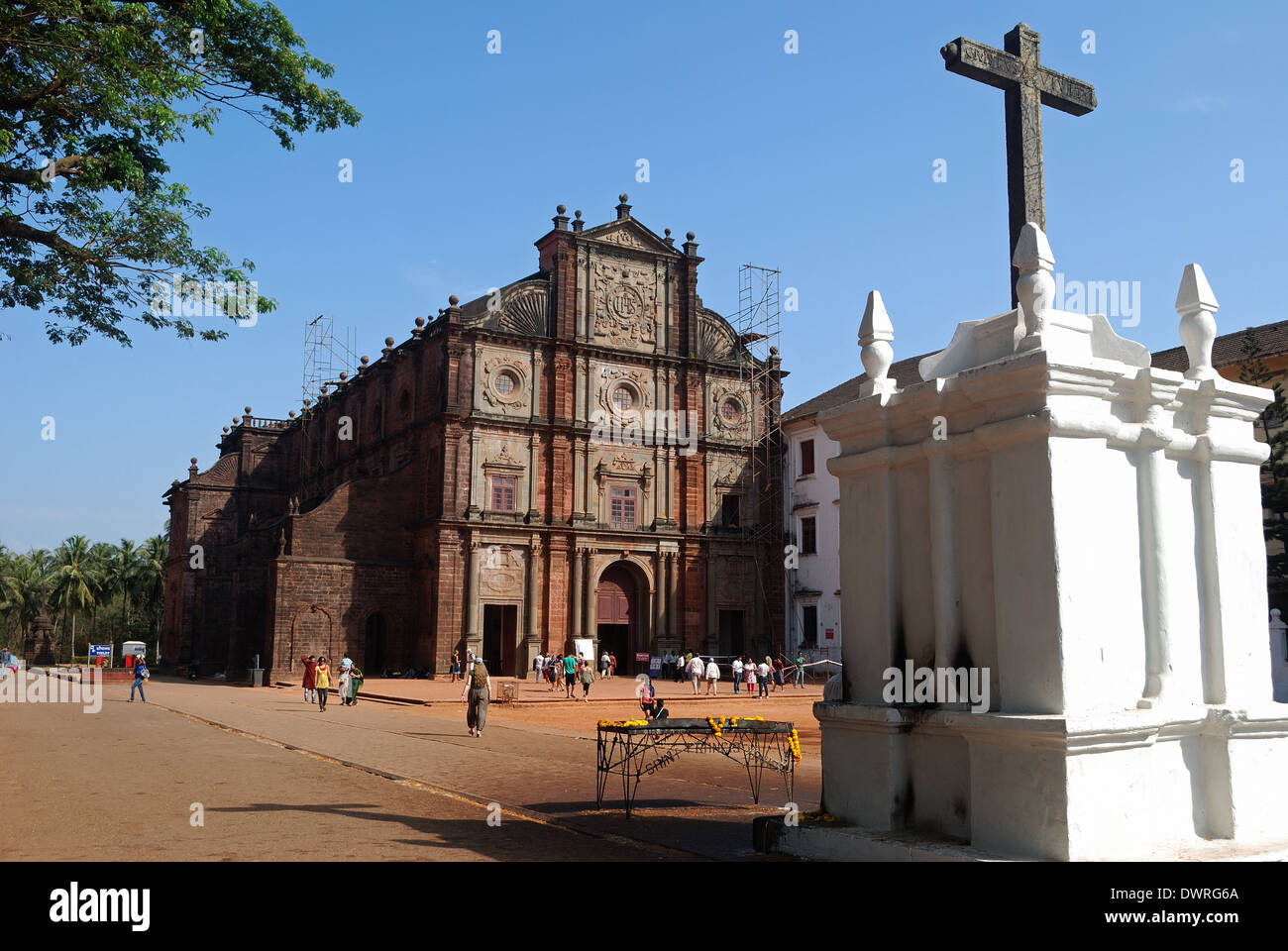 Basilica del Bom Jesus Chiesa di Goa, India.Questo è un sito patrimonio mondiale dell'UNESCO. Foto Stock