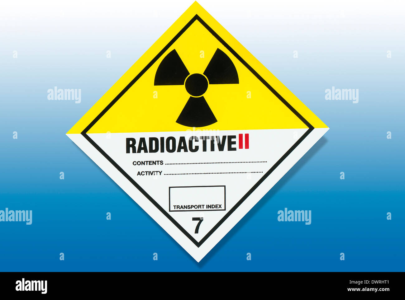 Luci di avvertimento pericolo segno - Materiali radioattivi Foto Stock