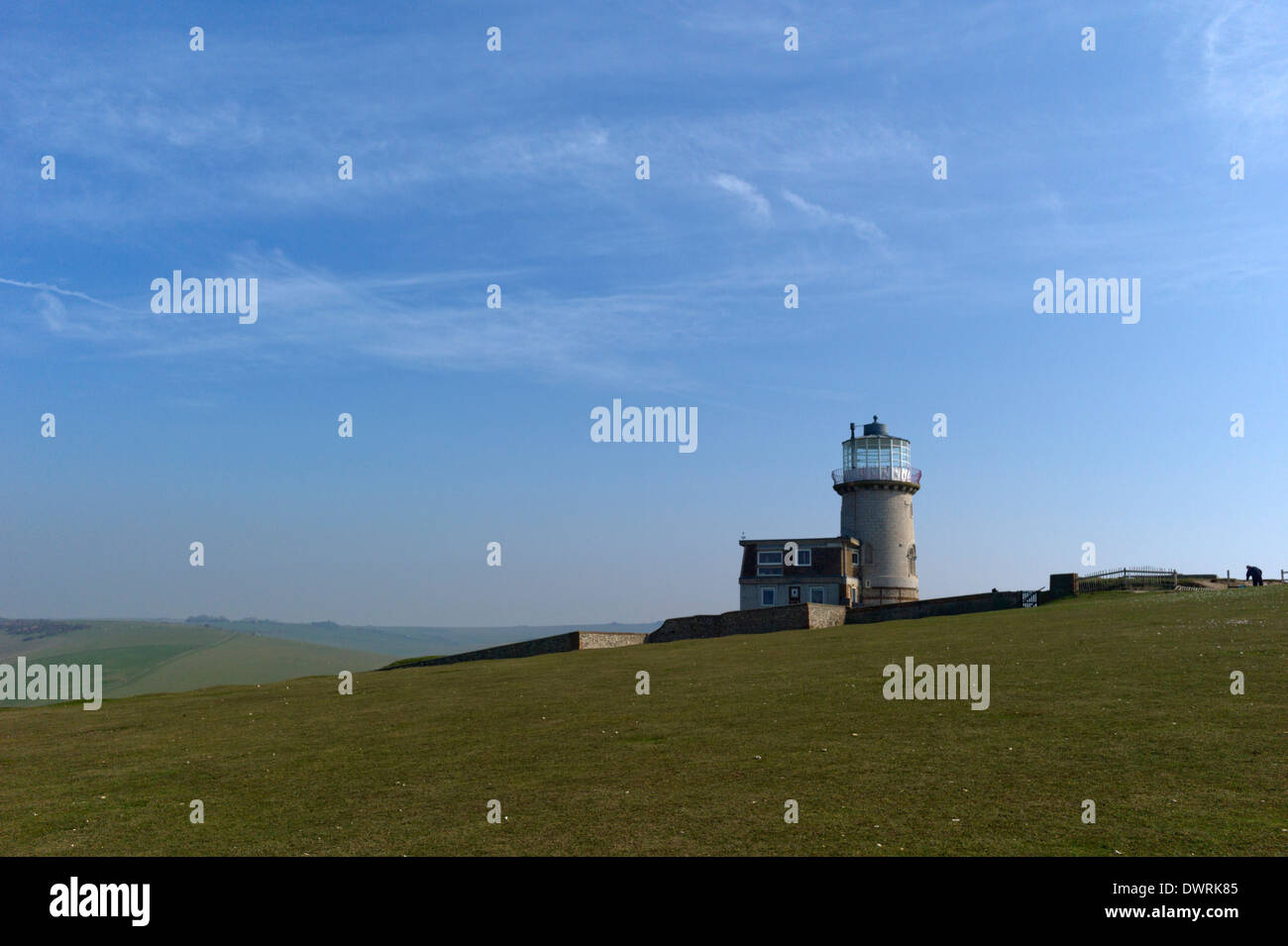 Belle Tout faro, Beachy Head, vicino a Eastbourne, East Sussex, Regno Unito Foto Stock