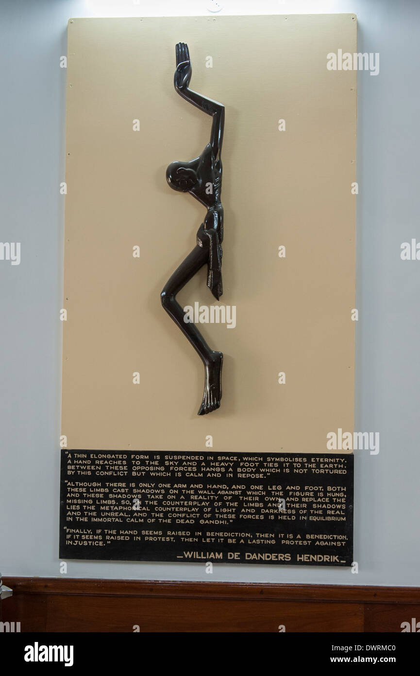 Sud India meridionale , Tamil Nadu Madurai Gandhi Memorial Museum statua in granito nero scultura moderno e contemporaneo da Hendrick Foto Stock