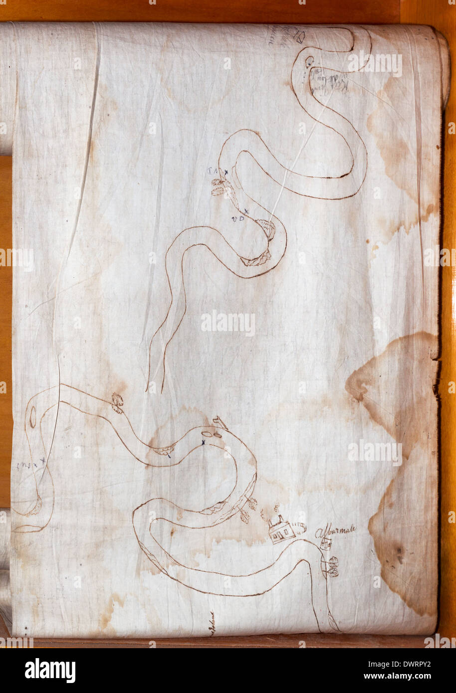 Battello a vapore mappa Australia Foto Stock