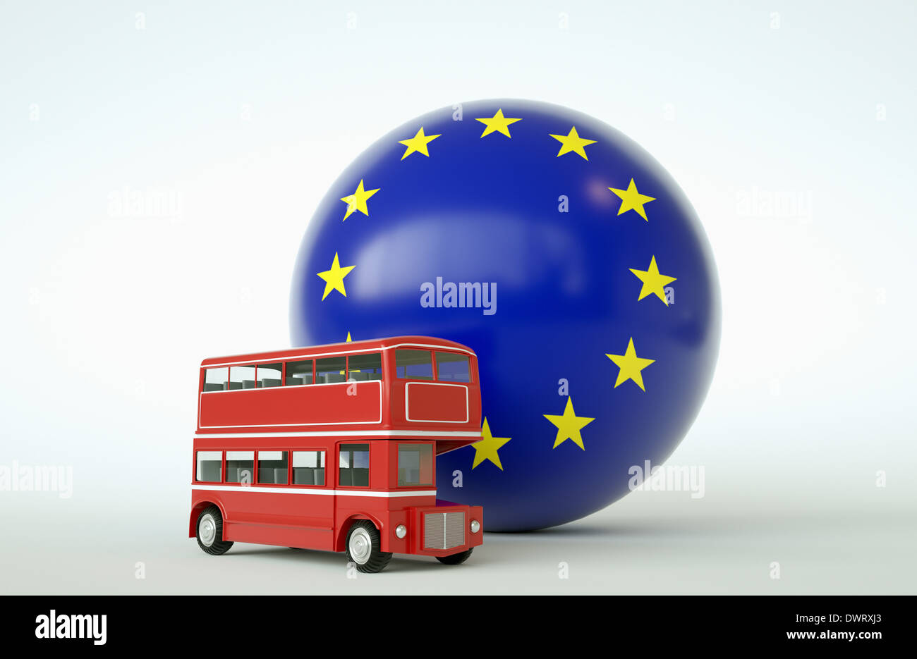 Unione europea contrassegnare con bus in inglese Foto Stock