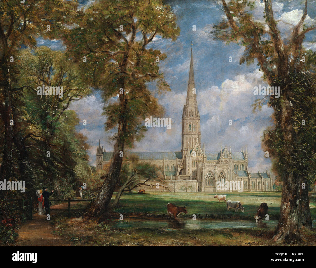 John Constable - Cattedrale di Salisbury dal vescovo la motivazione Foto Stock
