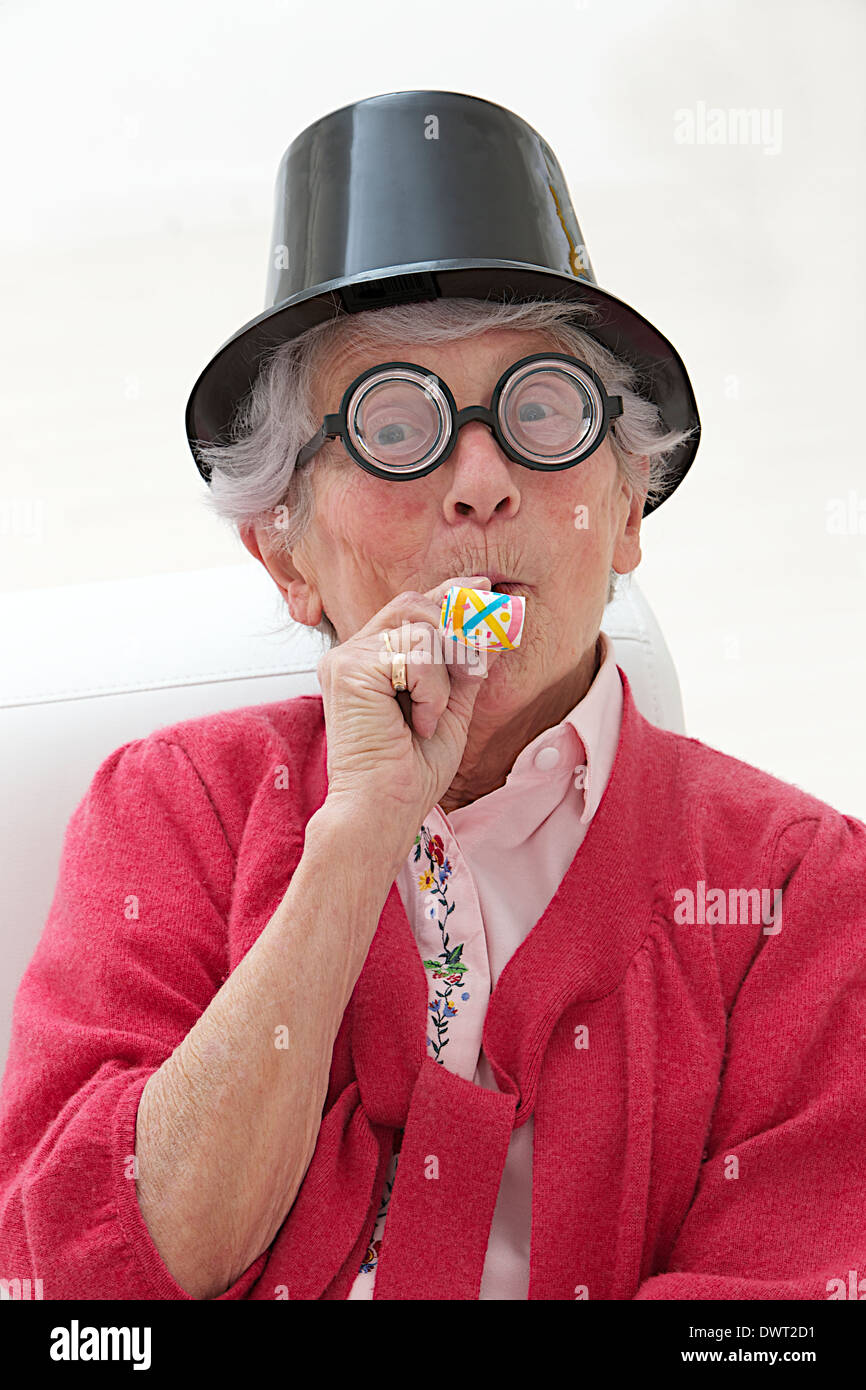 Travestito persona anziana Foto Stock