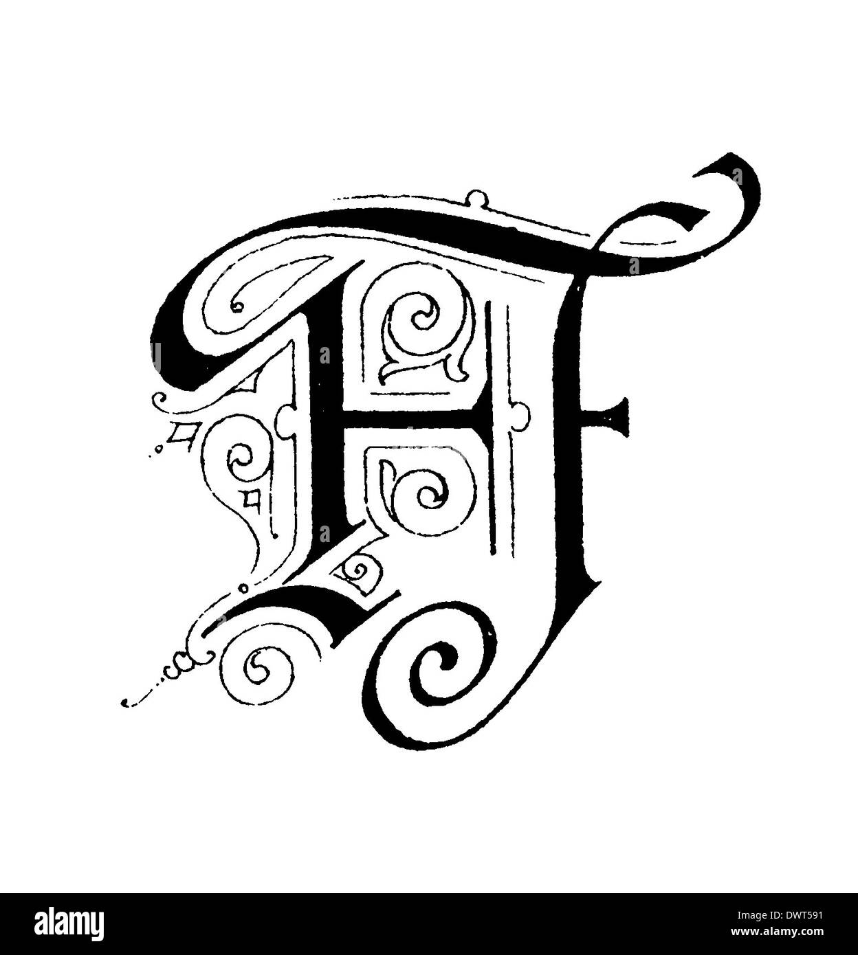 Carattere alfabetico, Lettera F Foto Stock