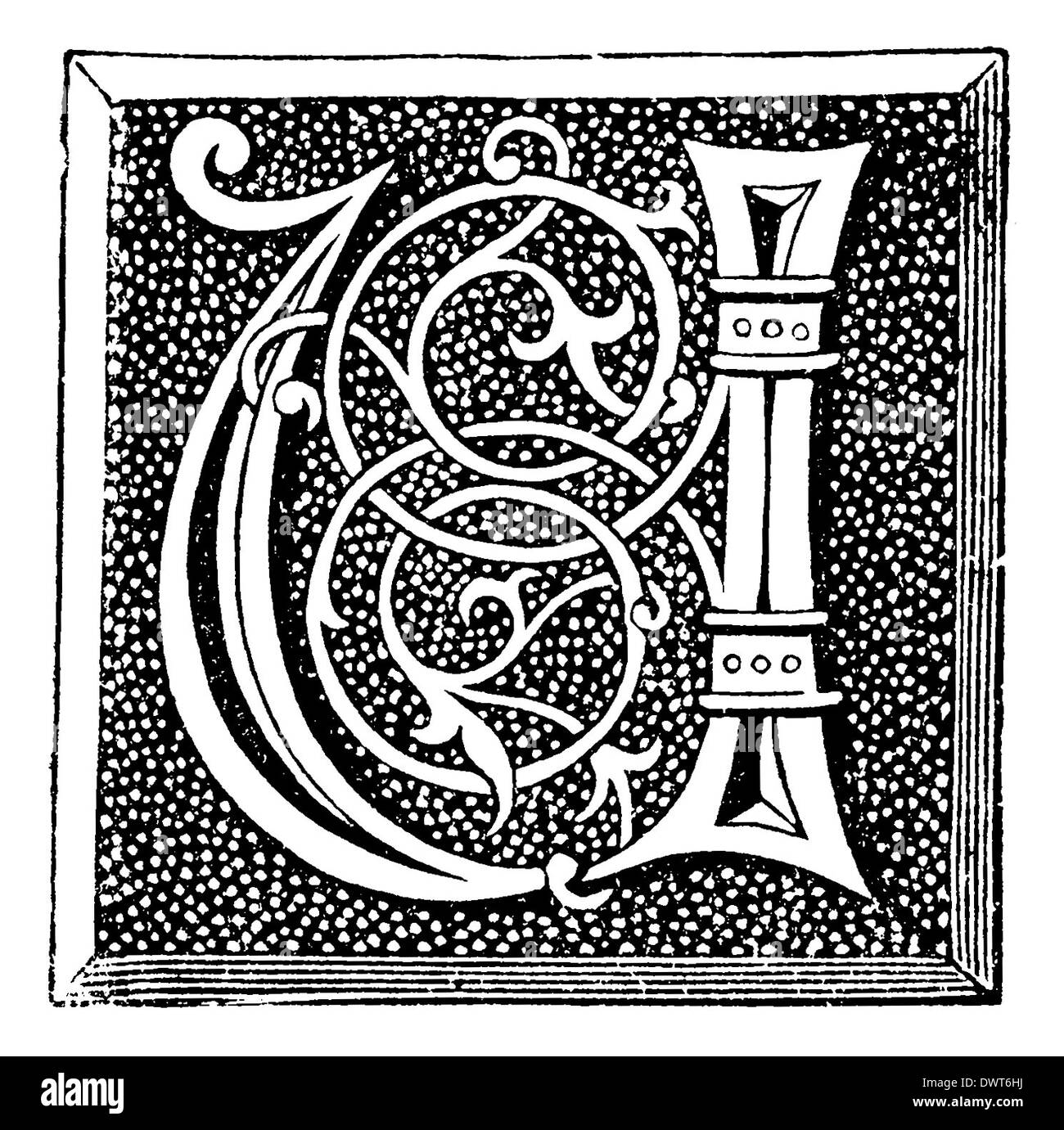 Carattere alfabetico, lettera U Foto Stock