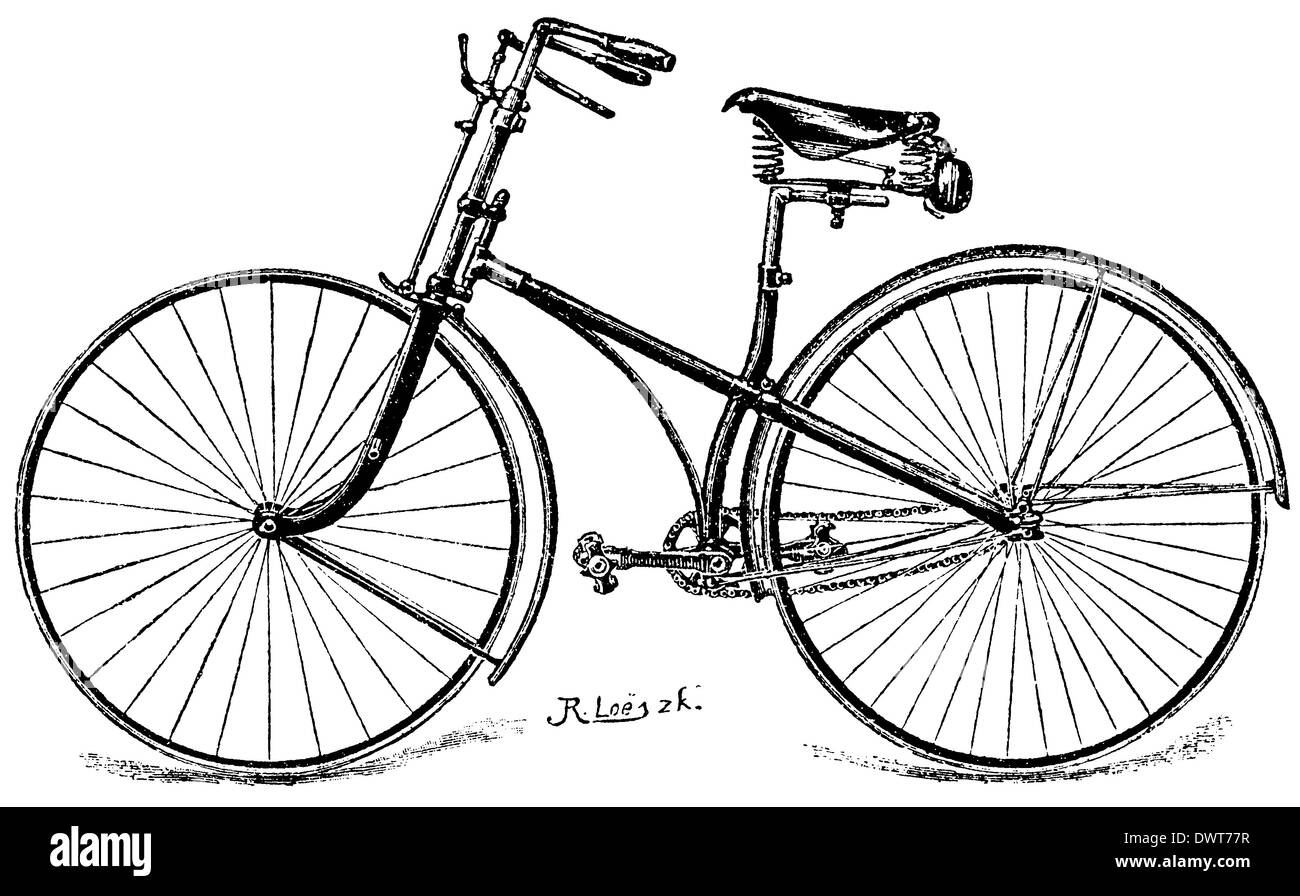 Rieders Zweirad mit Kreuzgestell (Neumanns Teutonia II) Foto Stock