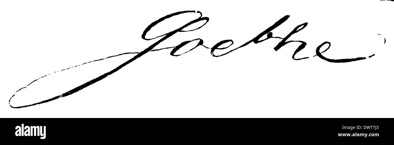 Johann Wolfgang von Goethe: autografo Foto Stock