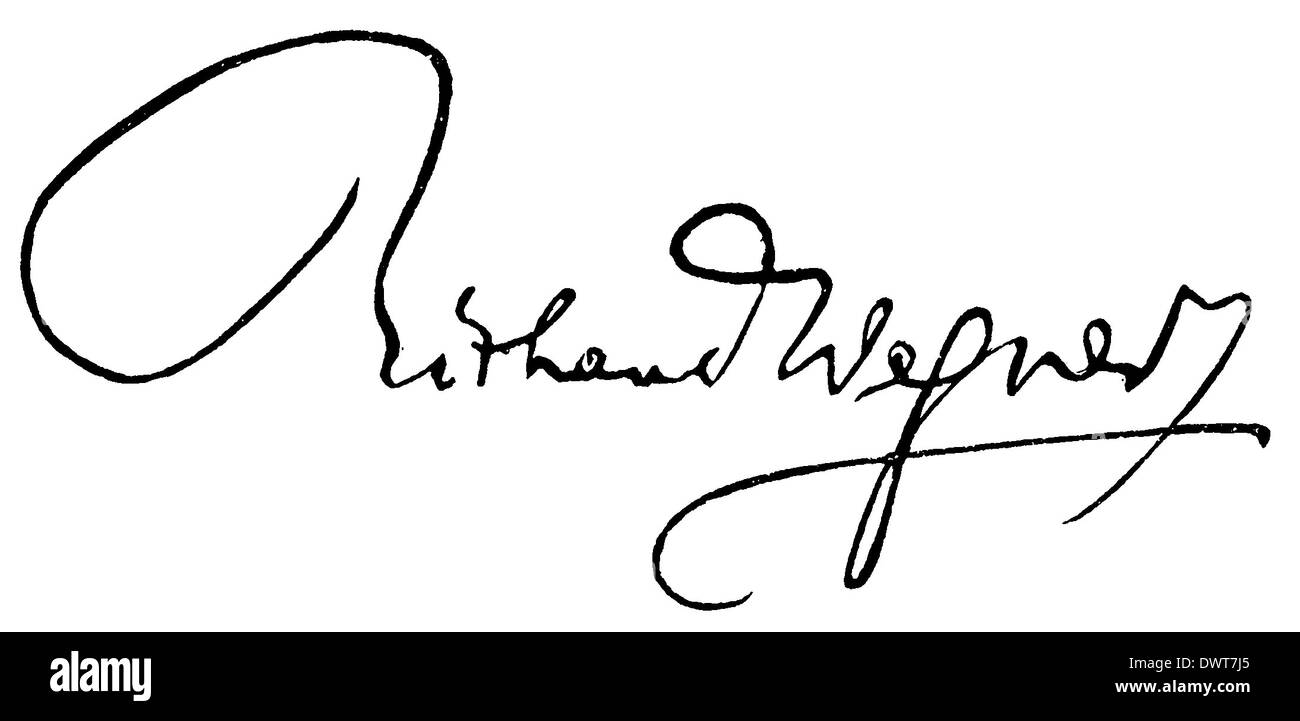 Autograph: Richard Wagner Foto Stock