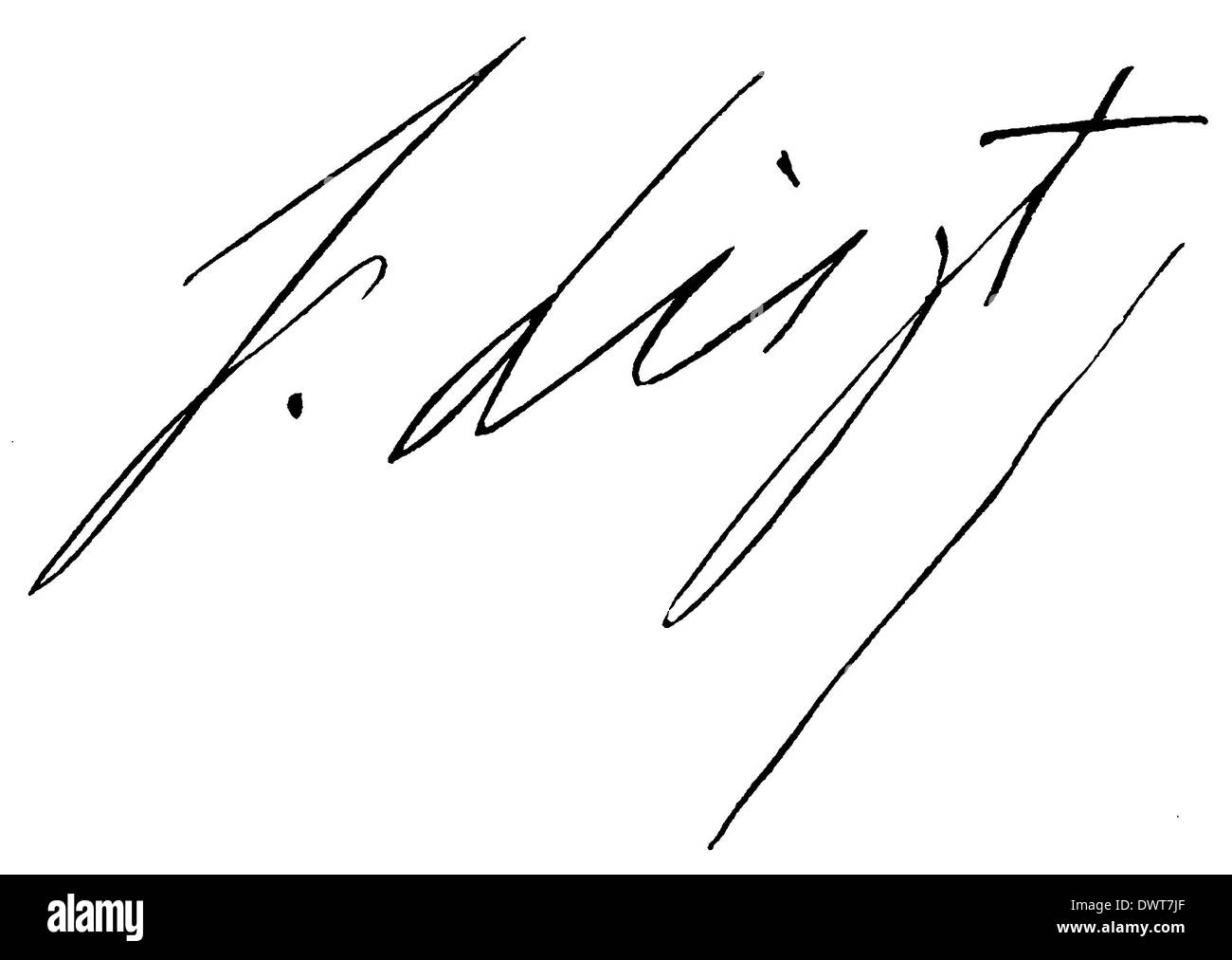 Autograph: Franz Liszt Foto Stock
