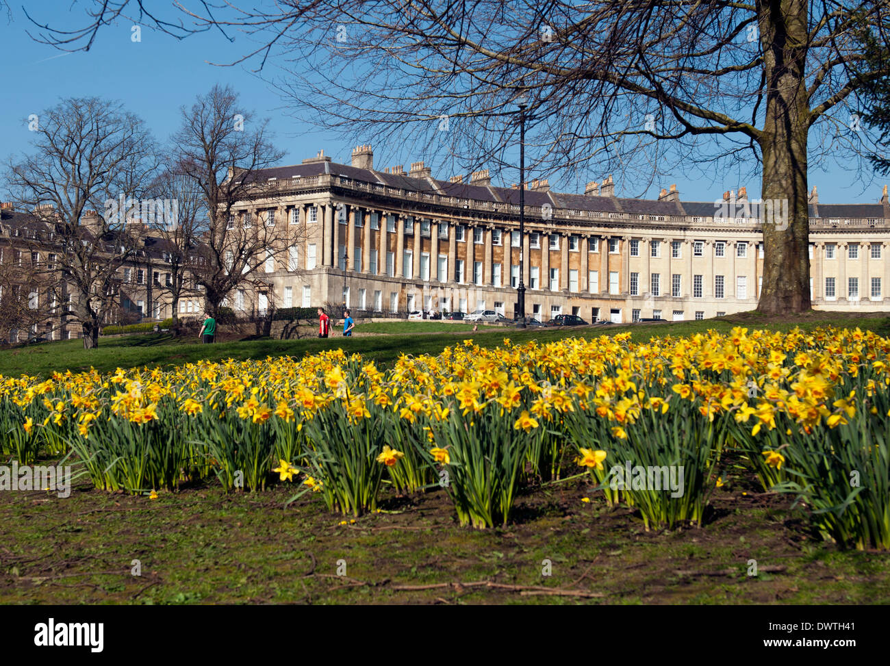 Il Royal Crescent, Bath, Somerset, Inghilterra, Regno Unito Foto Stock